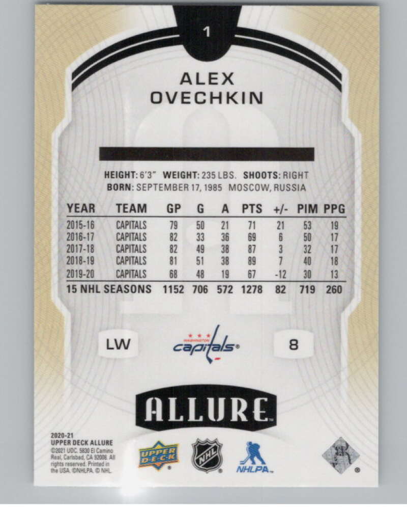 2020-21 Upper Deck Allure #1 Alex Ovechkin  Washington Capitals  V101858 Image 2