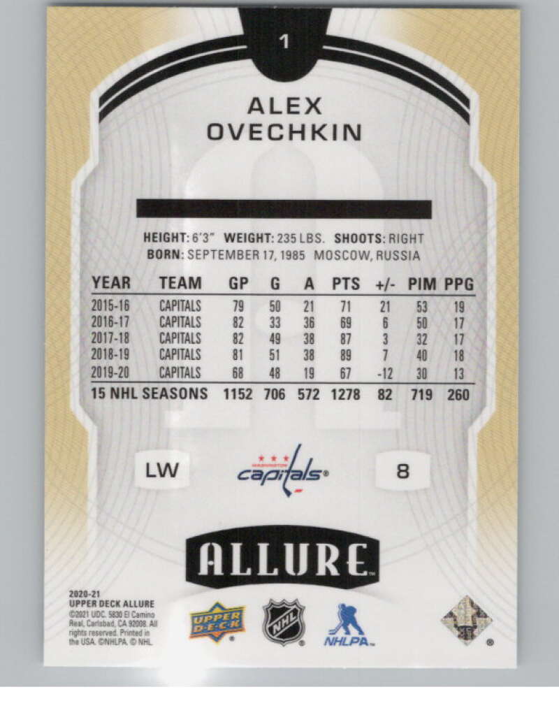 2020-21 Upper Deck Allure #1 Alex Ovechkin  Washington Capitals  V101859 Image 2