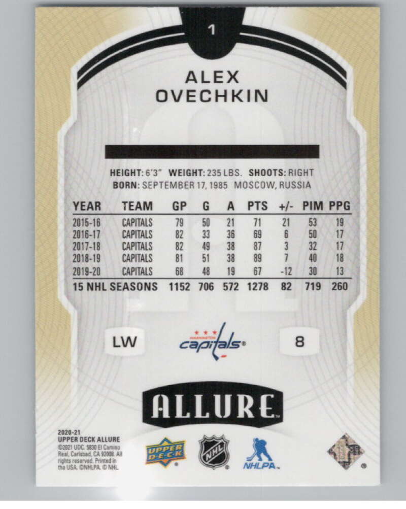 2020-21 Upper Deck Allure #1 Alex Ovechkin  Washington Capitals  V101860 Image 2