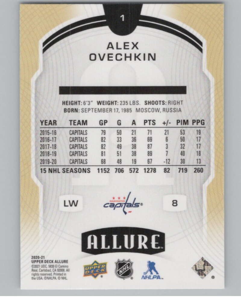 2020-21 Upper Deck Allure #1 Alex Ovechkin  Washington Capitals  V101861 Image 2