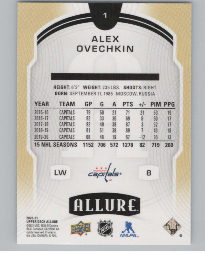 2020-21 Upper Deck Allure #1 Alex Ovechkin  Washington Capitals  V101862 Image 2