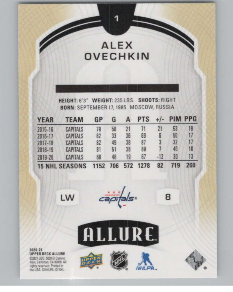 2020-21 Upper Deck Allure #1 Alex Ovechkin  Washington Capitals  V101864 Image 2