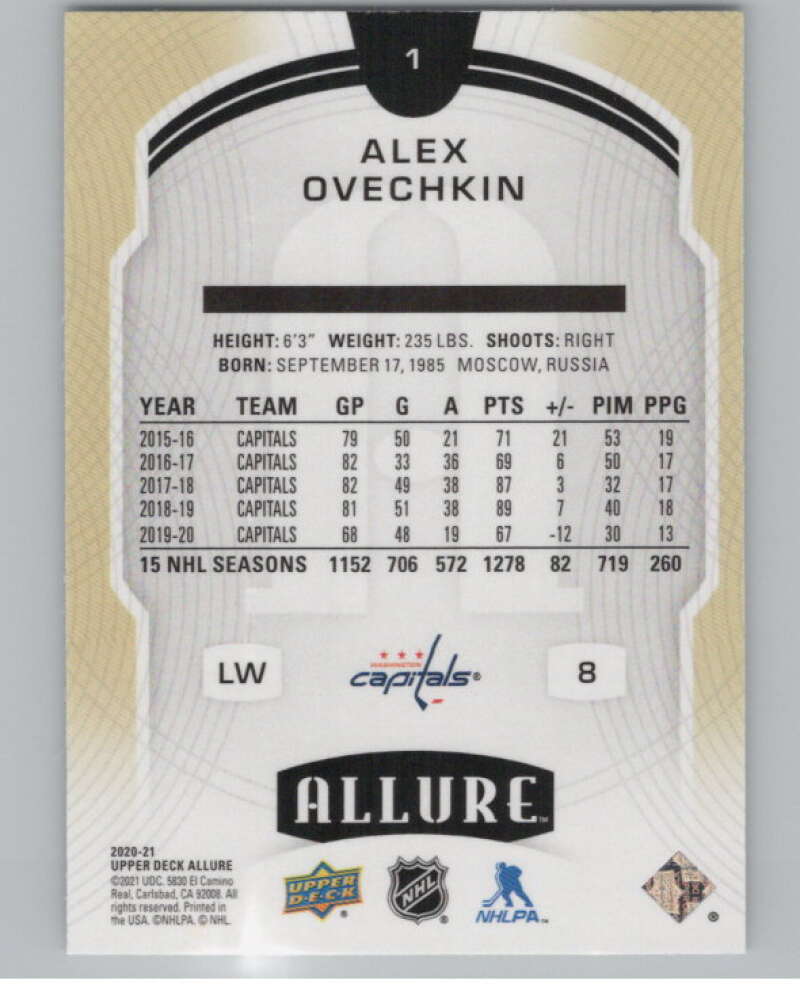 2020-21 Upper Deck Allure #1 Alex Ovechkin  Washington Capitals  V101865 Image 2