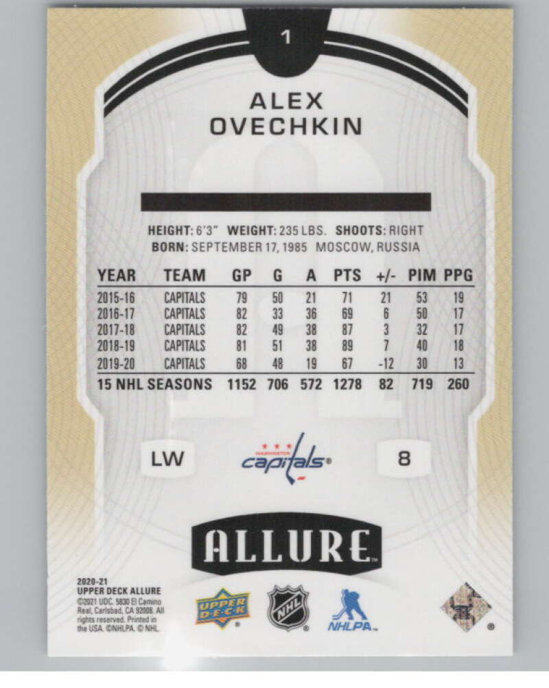 2020-21 Upper Deck Allure #1 Alex Ovechkin  Washington Capitals  V101866 Image 2
