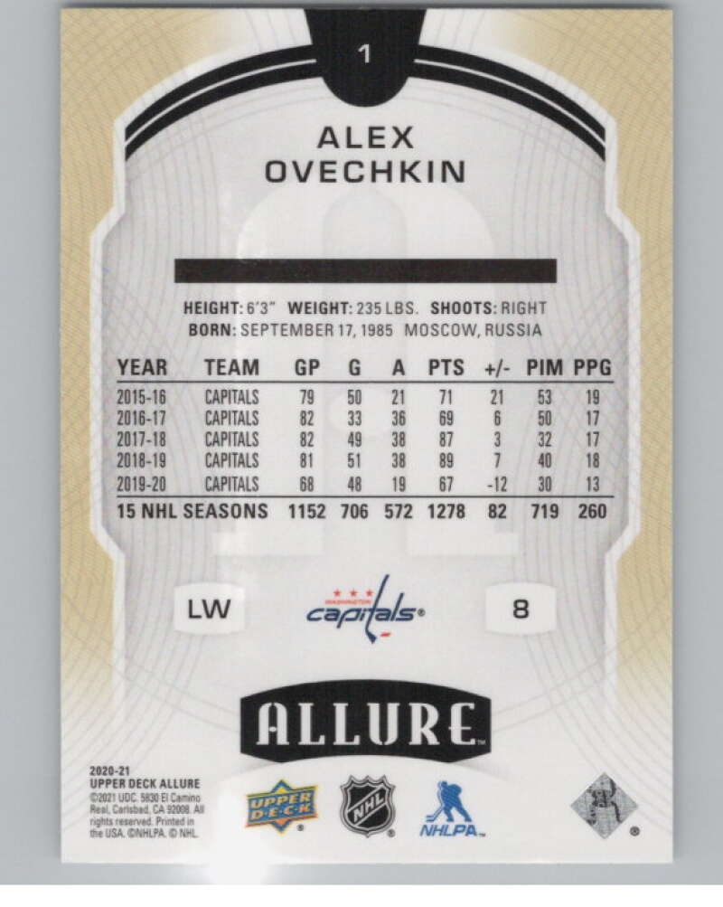2020-21 Upper Deck Allure #1 Alex Ovechkin  Washington Capitals  V101867 Image 2