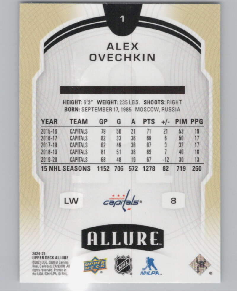 2020-21 Upper Deck Allure #1 Alex Ovechkin  Washington Capitals  V101868 Image 2