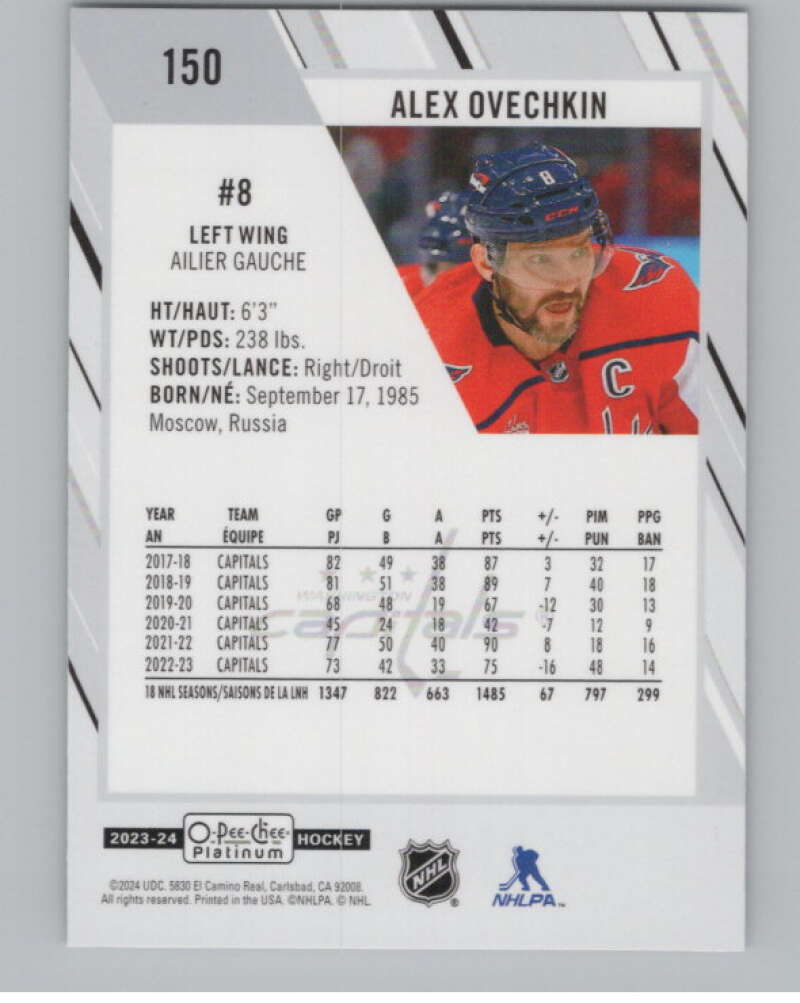 2023-24 O-Pee-Chee Platinum #150 Alex Ovechkin  Washington Capitals  V101946 Image 2