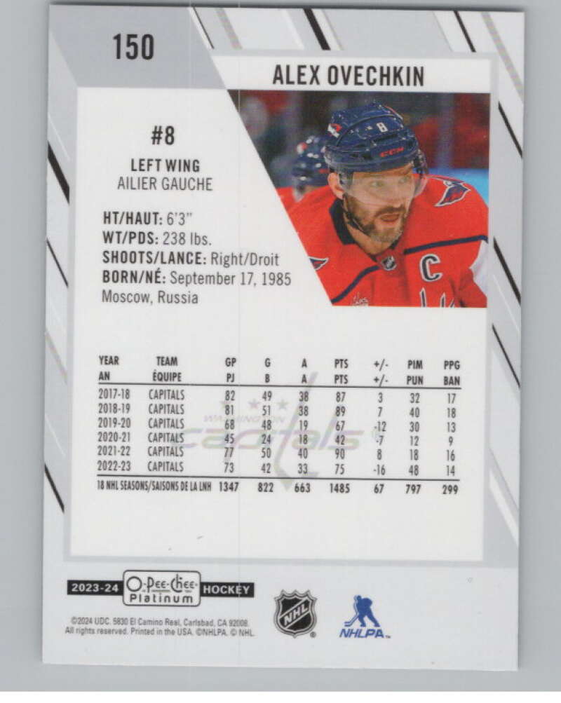 2023-24 O-Pee-Chee Platinum #150 Alex Ovechkin  Washington Capitals  V101952 Image 2