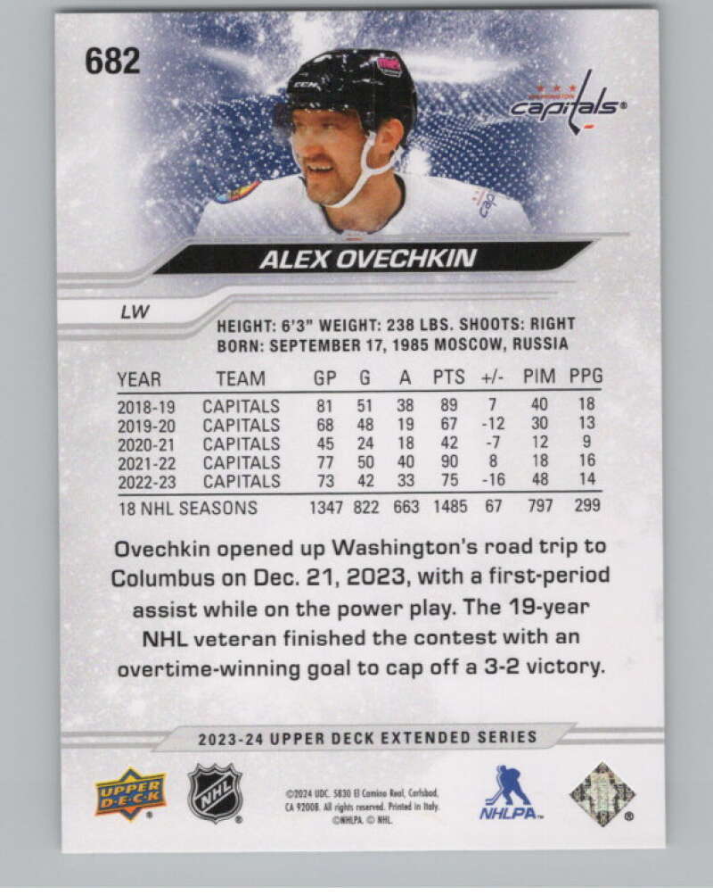 2023-24 Upper Deck Extended Series #682 Alex Ovechkin   Capitals  V102050 Image 2
