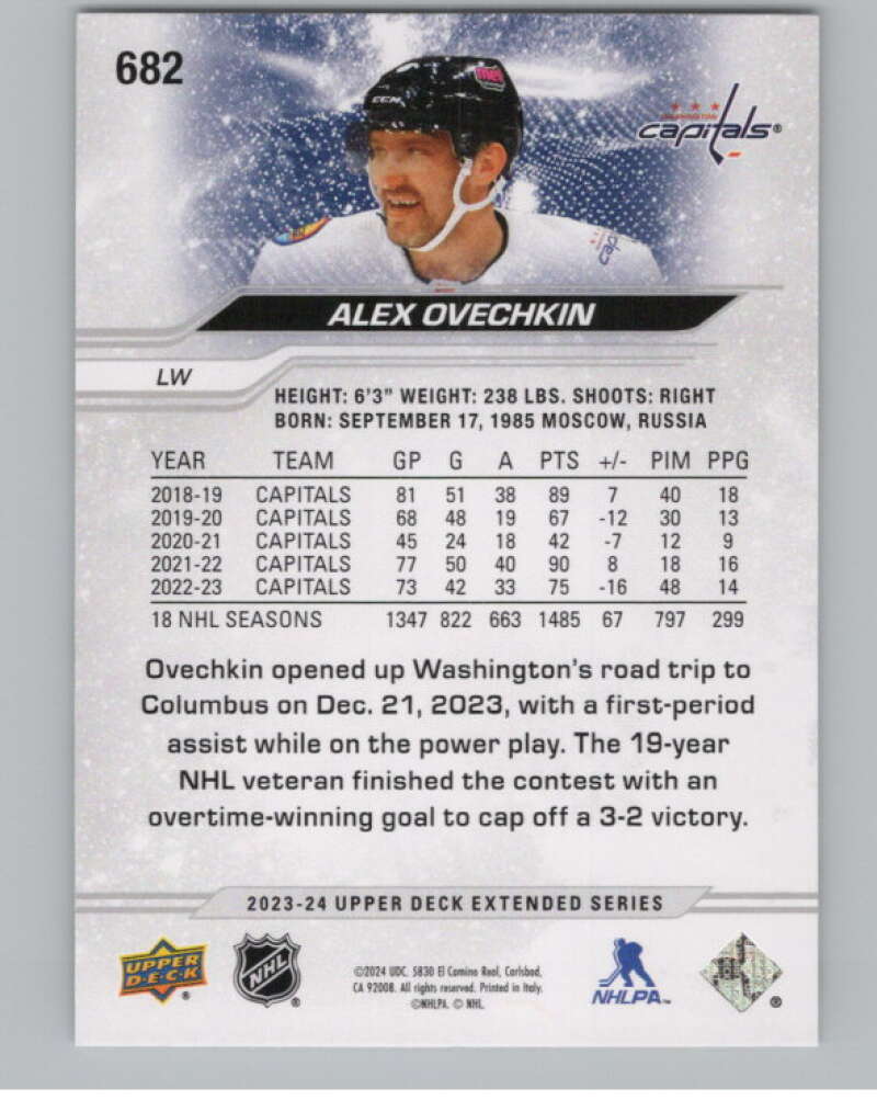 2023-24 Upper Deck Extended Series #682 Alex Ovechkin   Capitals  V102060 Image 2