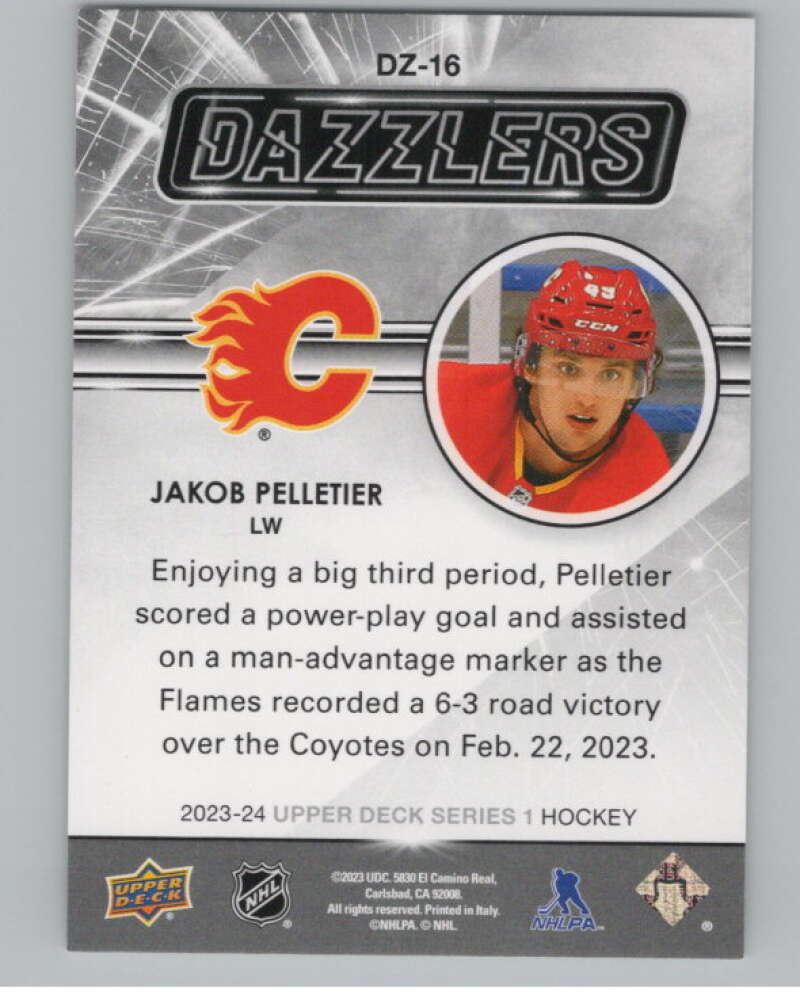 2023-24 Upper Deck Dazzlers Green #DZ-16 Jakob Pelletier  Calgary Flames  V102100 Image 2
