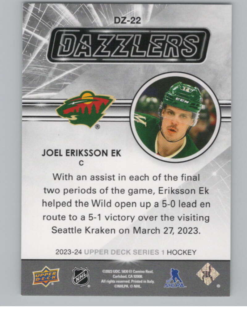 2023-24 Upper Deck Dazzlers Green #DZ-22 Joel Eriksson Ek Wild  V102101 Image 2