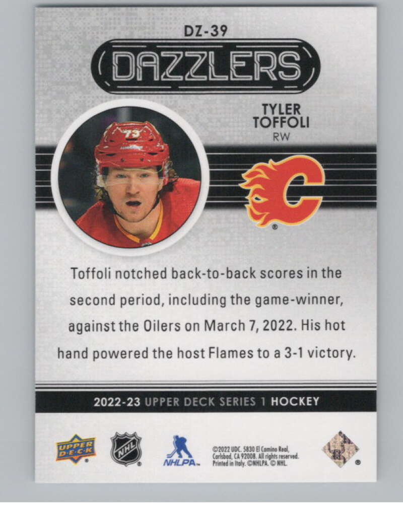 2022-23 Upper Deck Dazzlers Blue #DZ-39 Tyler Toffoli  Calgary Flames  V102105 Image 2