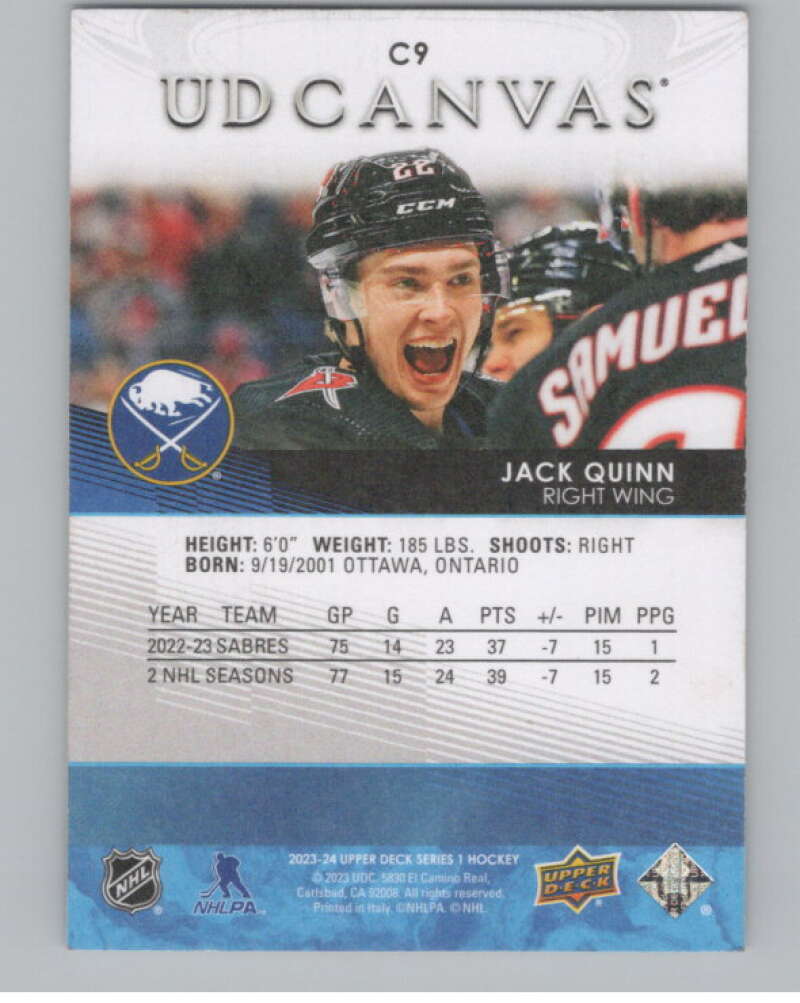 2023-24 Upper Deck UD Canvas #C9 Jack Quinn  Buffalo Sabres  V102109 Image 2