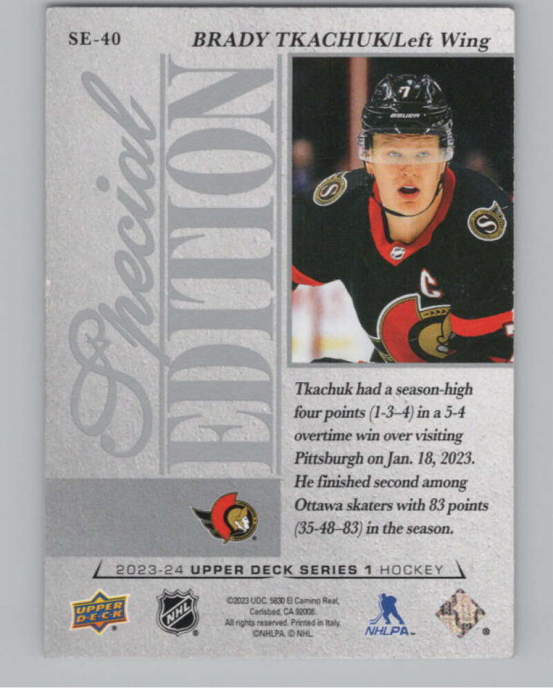 2023-24 Upper Deck Special Edition #SE-40 Brady Tkachuk  Ottawa Senators  V102117 Image 2