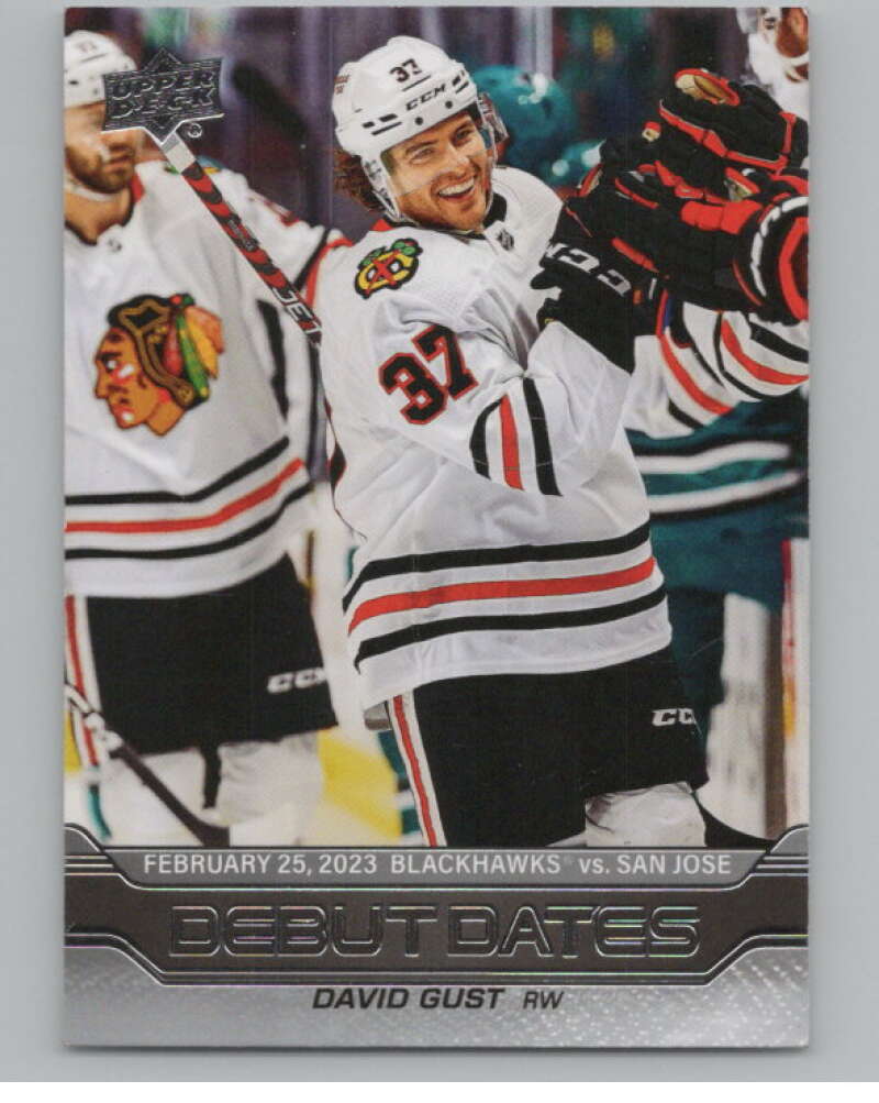 2023-24 Upper Deck Debut Dates #DD-12 David Gust  Chicago Blackhawks  V102123 Image 1