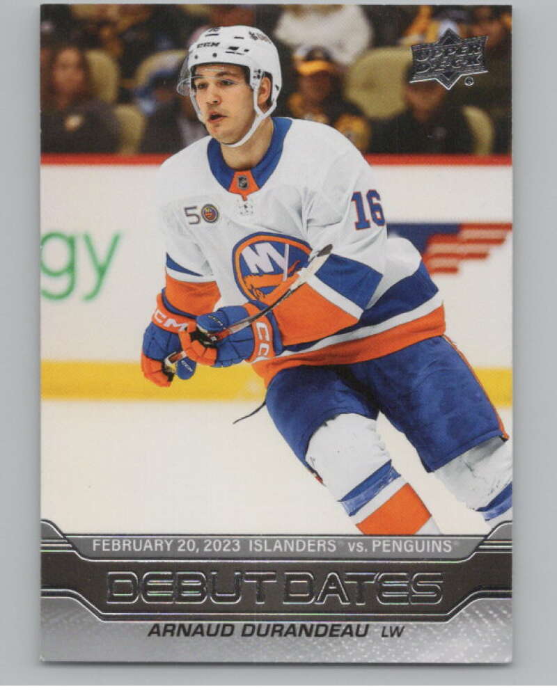 2023-24 Upper Deck Debut Dates #DD-21 Arnaud Durandeau Islanders  V102124 Image 1