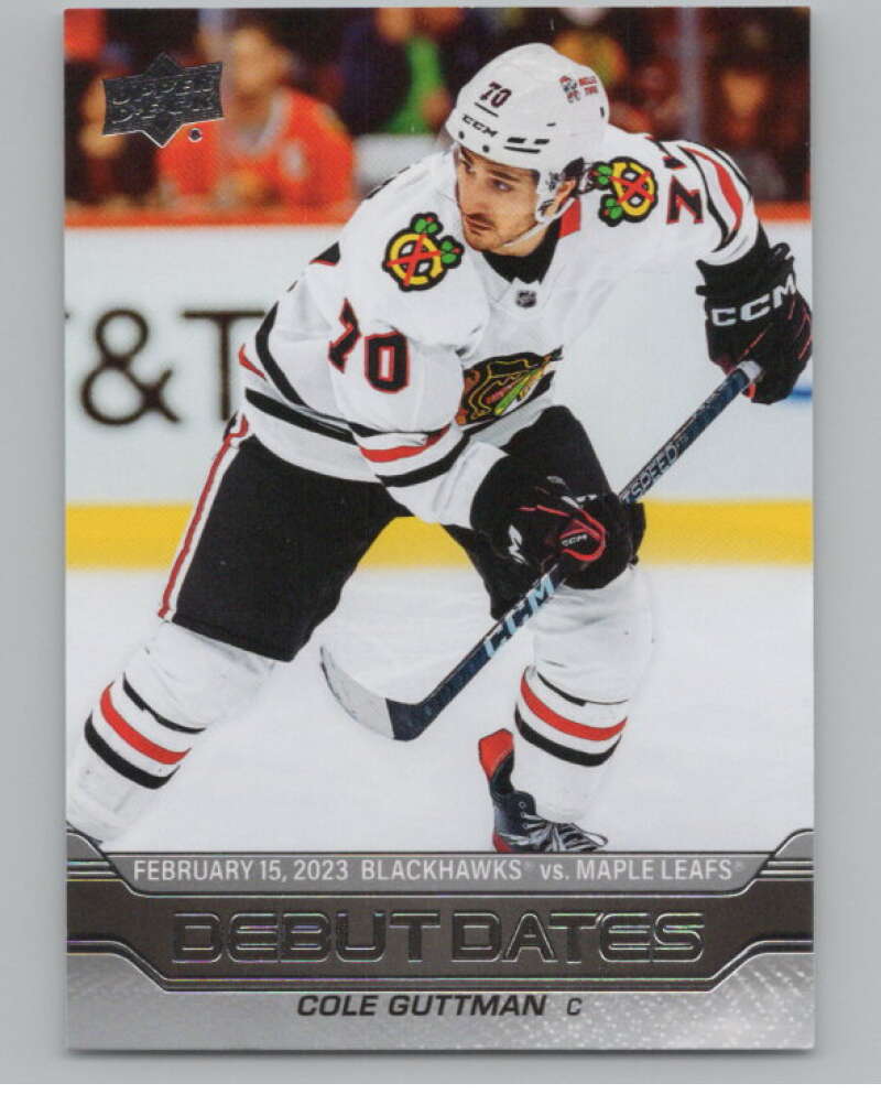 2023-24 Upper Deck Debut Dates #DD-22 Cole Guttman  Chicago Blackhawks  V102125 Image 1
