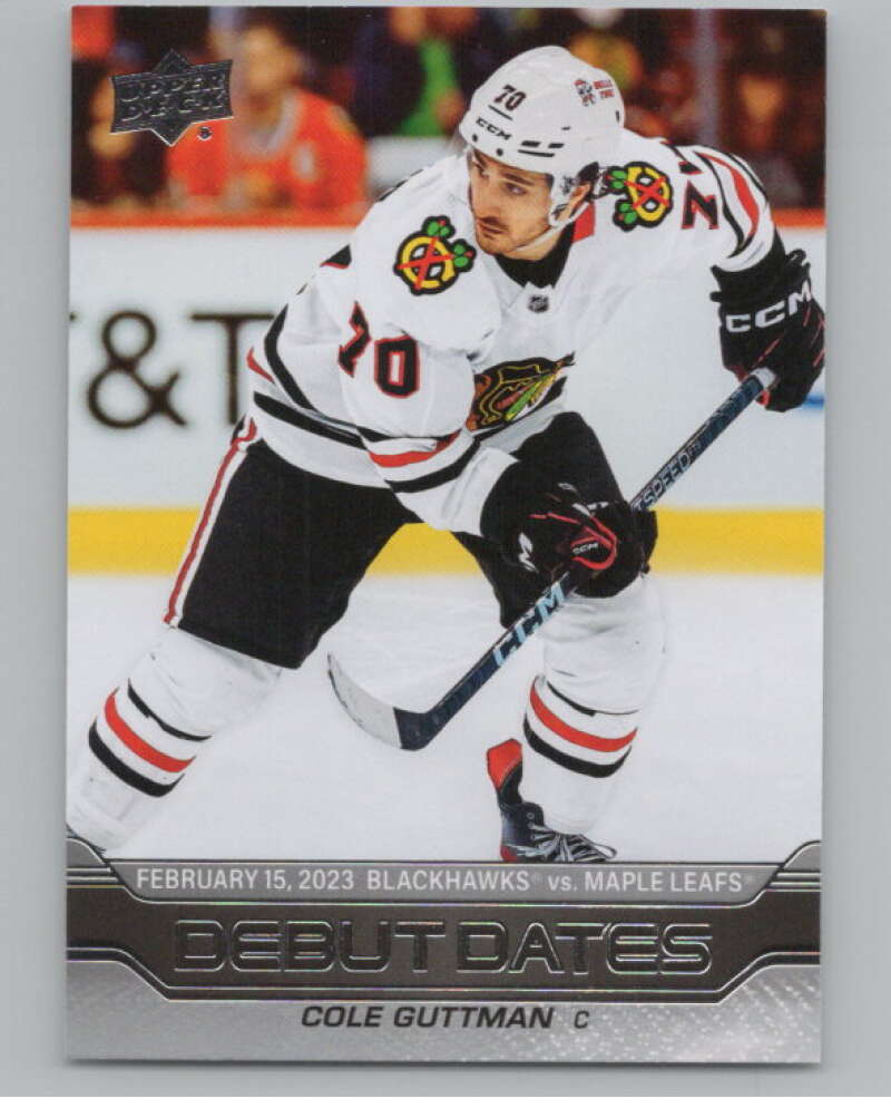 2023-24 Upper Deck Debut Dates #DD-22 Cole Guttman  Chicago Blackhawks  V102126 Image 1