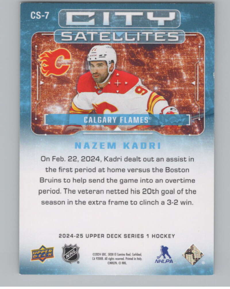 2024-25 Upper Deck City Satellites #CS-7 Nazem Kadri  Calgary Flames  V102147 Image 2