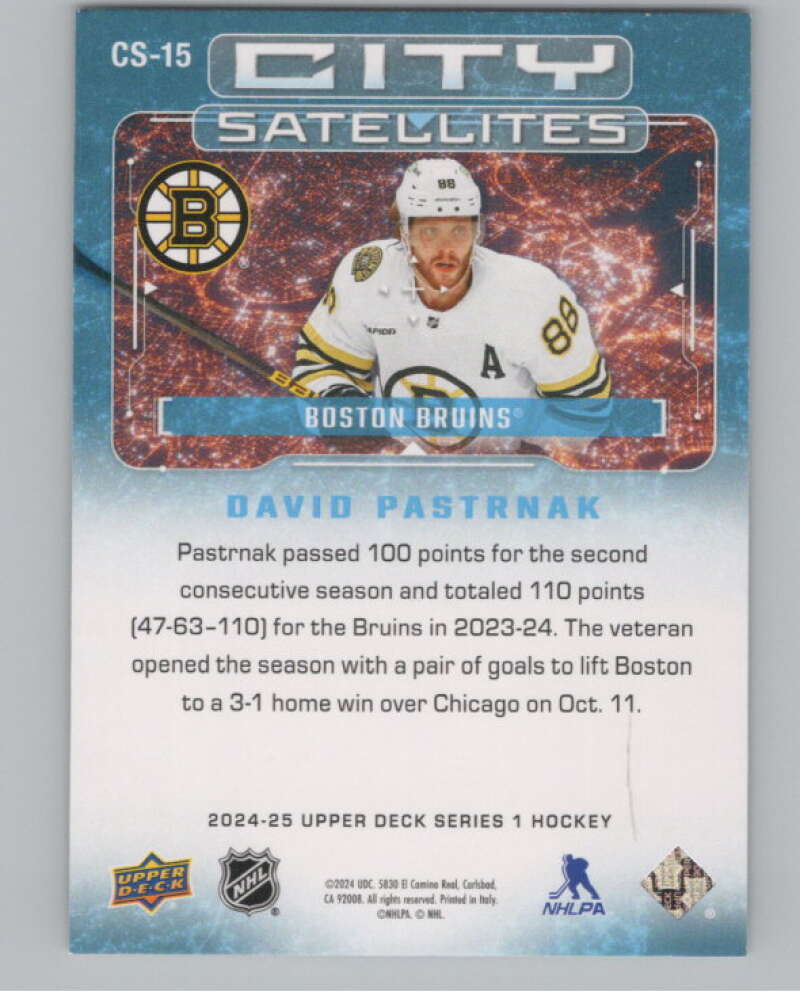 2024-25 Upper Deck City Satellites #CS-15 David Pastrnak  Boston Bruins  V102149 Image 2