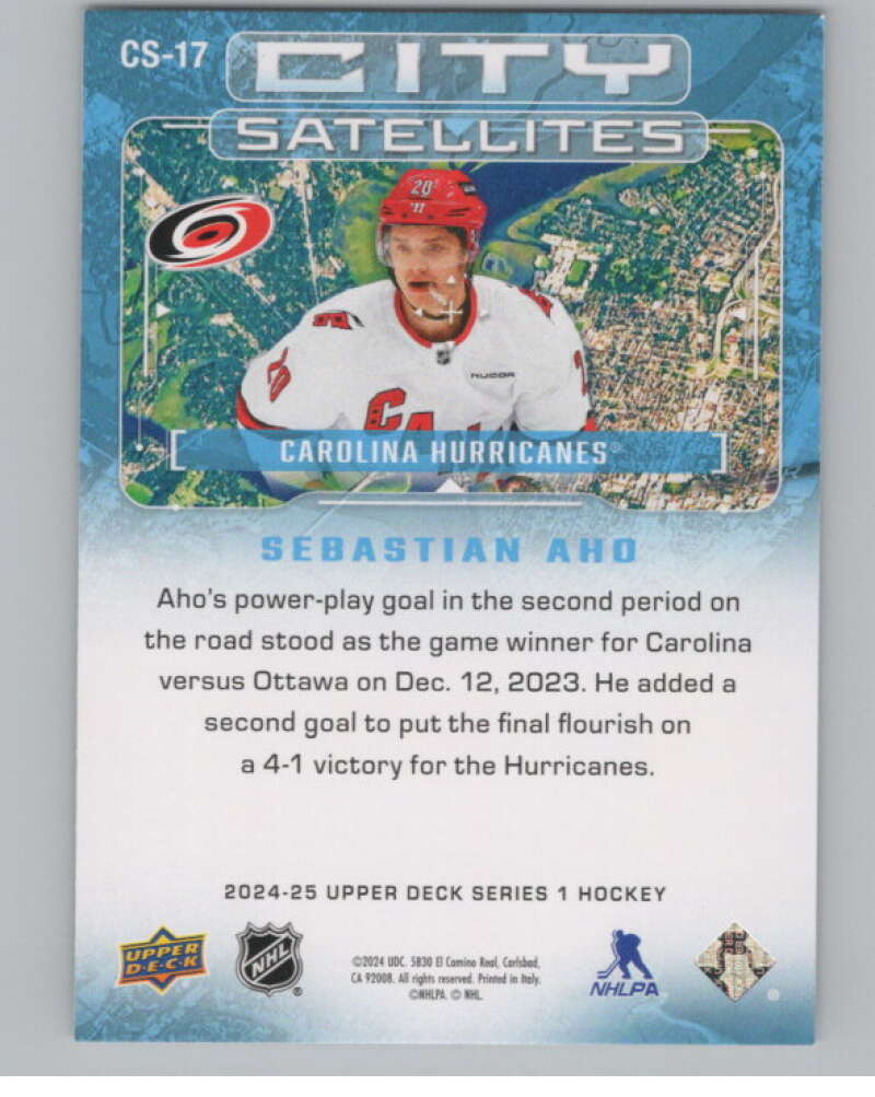 2024-25 Upper Deck City Satellites #CS-17 Sebastian Aho Hurricanes  V102150 Image 2