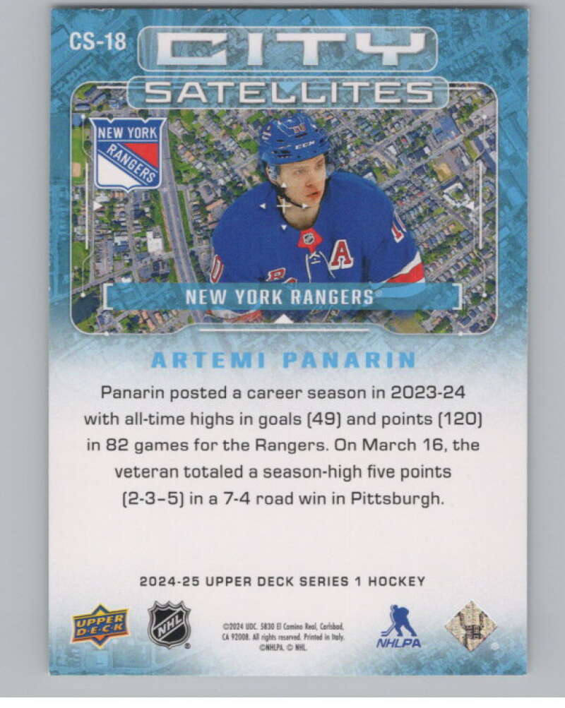 2024-25 Upper Deck City Satellites #CS-18 Artemi Panarin Rangers  V102152 Image 2