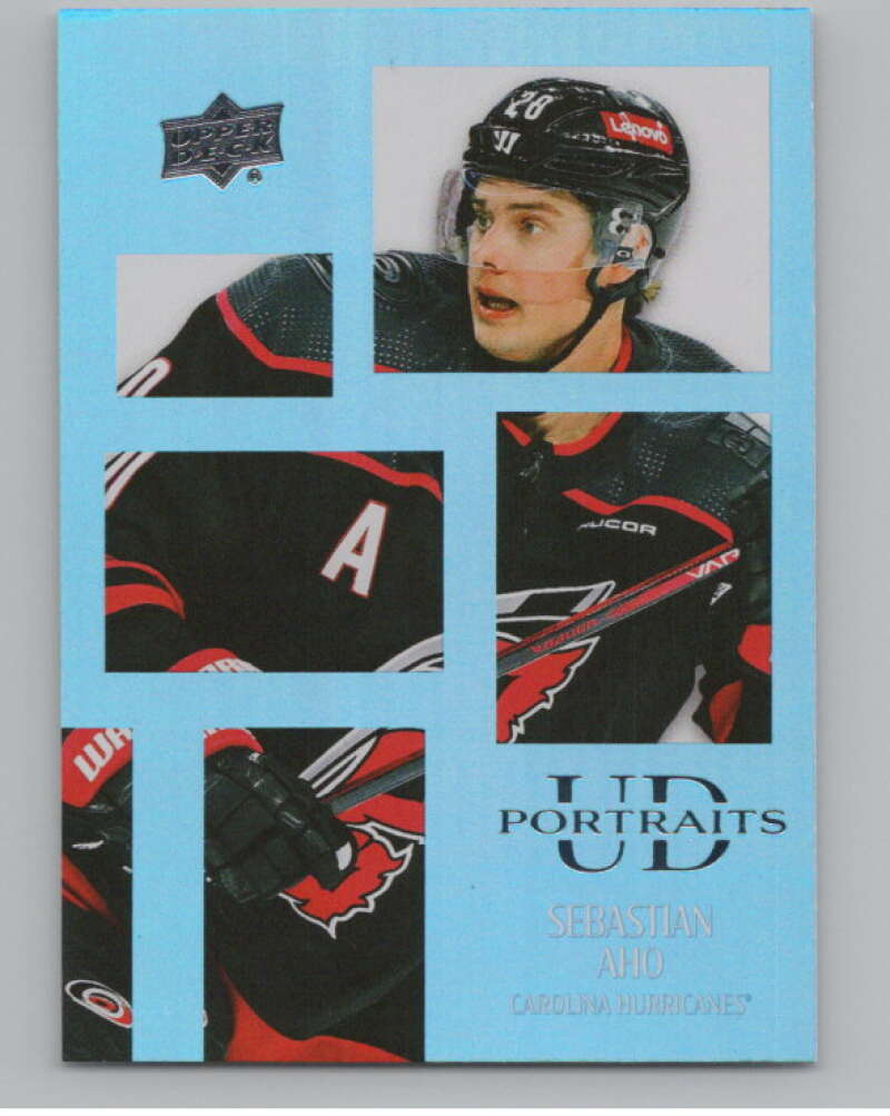 2024-25 Upper Deck UD Portraits #P-23 Sebastian Aho  Carolina Hurricanes  V102160 Image 1