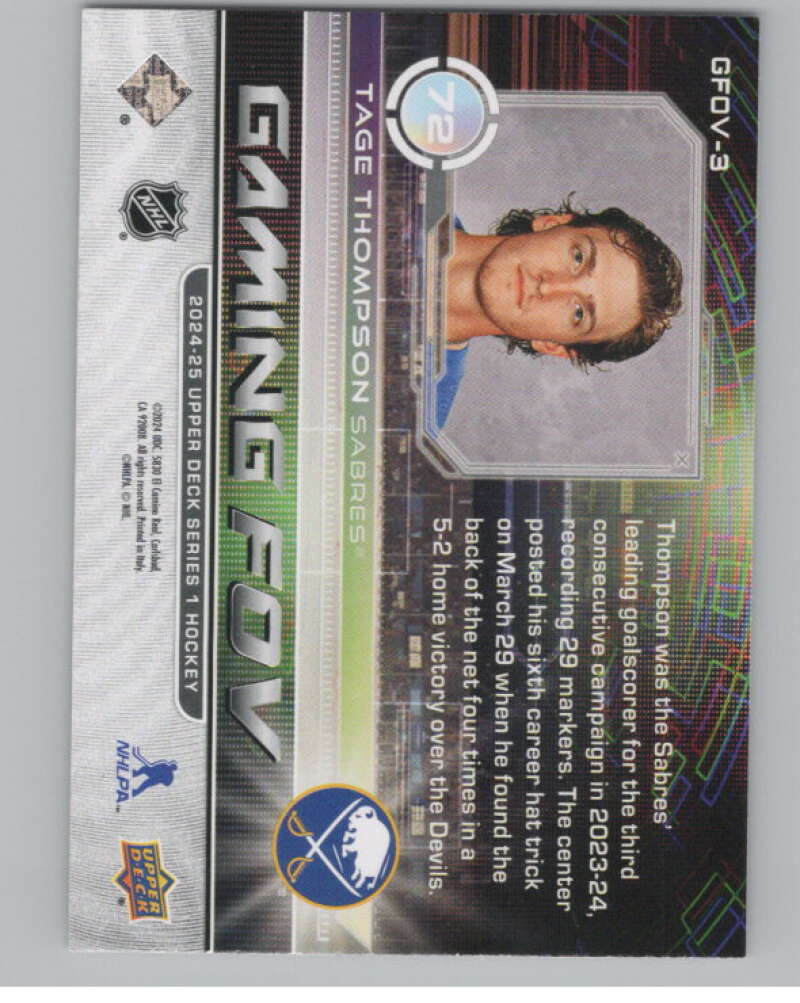 2024-25 Upper Deck Gaming FOV #GFOV-3 Tage Thompson  Buffalo Sabres  V102168 Image 2