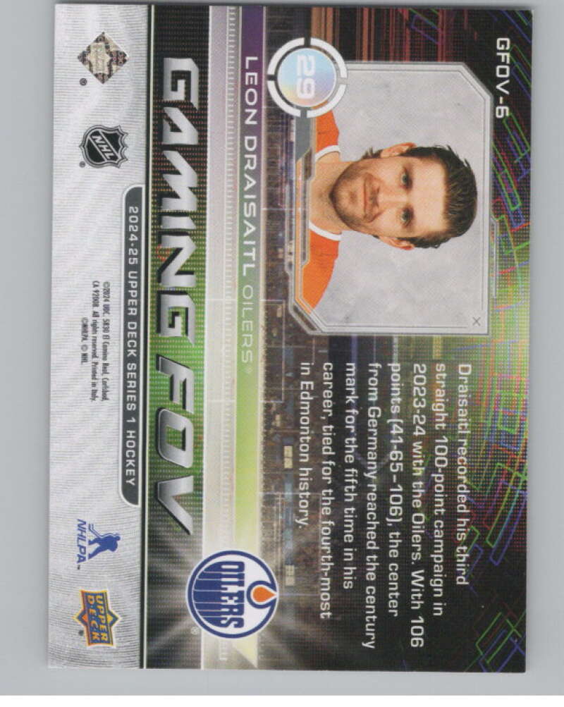 2024-25 Upper Deck Gaming FOV #GFOV-6 Leon Draisaitl  Edmonton Oilers  V102169 Image 2
