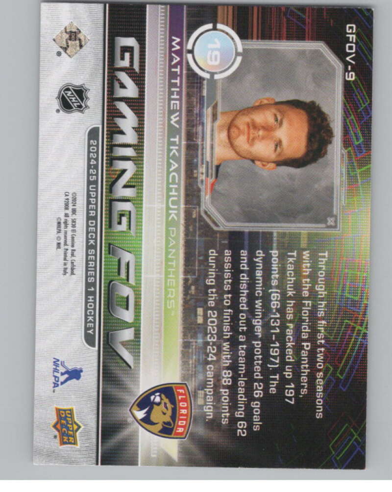 2024-25 Upper Deck Gaming FOV #GFOV-9 Matthew Tkachuk  Florida Panthers  V102171 Image 2