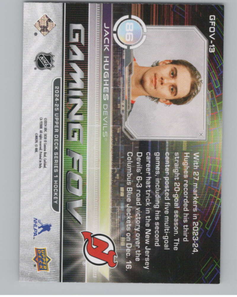 2024-25 Upper Deck Gaming FOV #GFOV-13 Jack Hughes  New Jersey Devils  V102174 Image 2