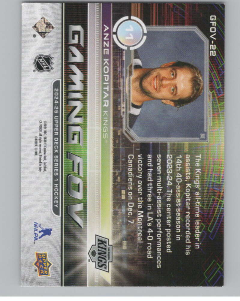 2024-25 Upper Deck Gaming FOV #GFOV-22 Anze Kopitar  Los Angeles Kings  V102178 Image 2