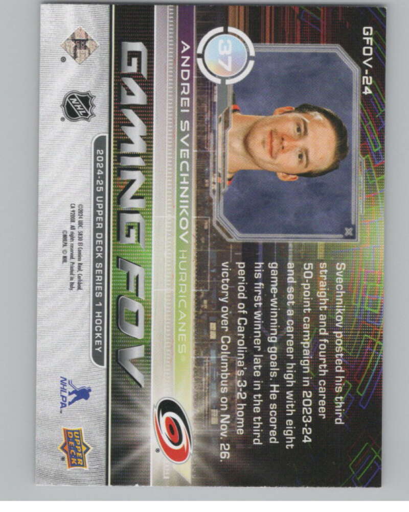 2024-25 Upper Deck Gaming FOV #GFOV-24 Andrei Svechnikov Carolina V102180 Image 2