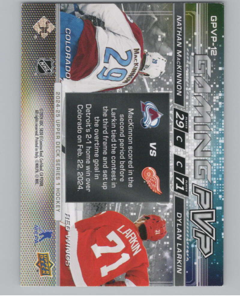 2024-25 Upper Deck Gaming PVP #GPVP-12 Nathan MacKinnon/Dylan Larkin  V102189 Image 2