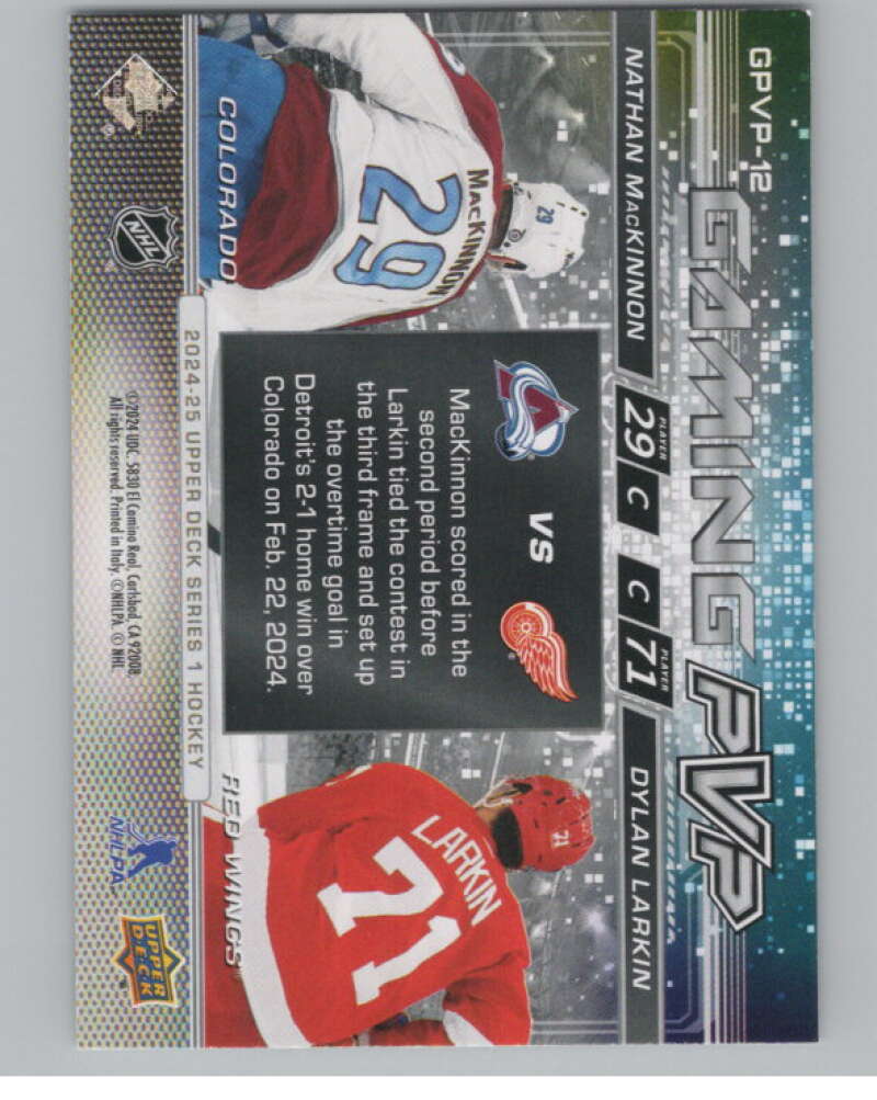 2024-25 Upper Deck Gaming PVP #GPVP-12 Nathan MacKinnon/Dylan Larkin  V102190 Image 2