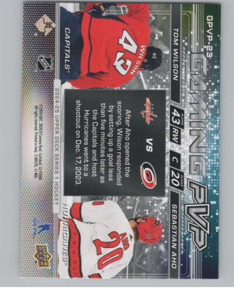 2024-25 Upper Deck Gaming PVP #GPVP-23 Tom Wilson/Sebastian Aho  V102195 Image 2