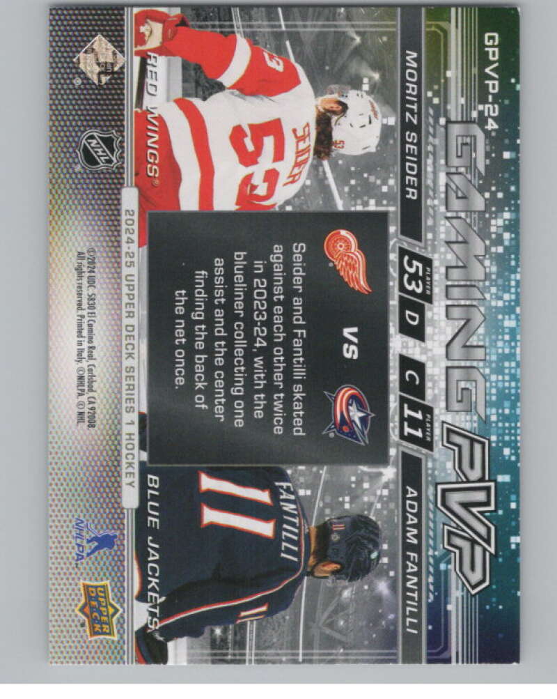 2024-25 Upper Deck Gaming PVP #GPVP-24 Moritz Seider/Adam Fantilli  V102197 Image 2