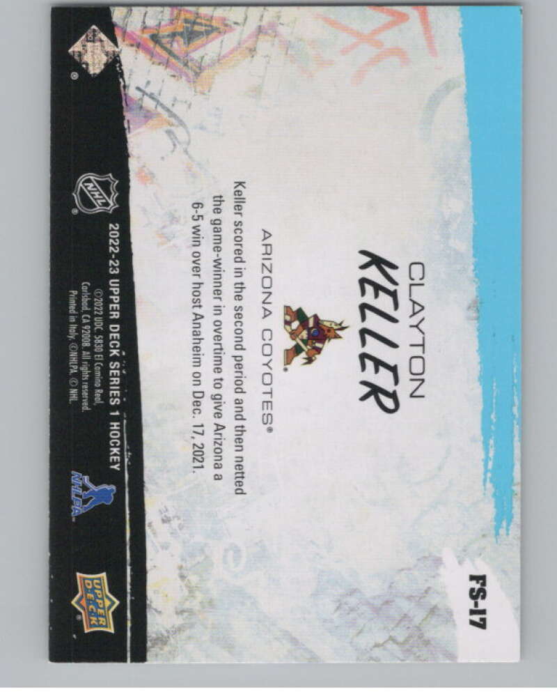 2022-23 Upper Deck Freestyles #FS-17 Clayton Keller  Arizona Coyotes  V102200 Image 2