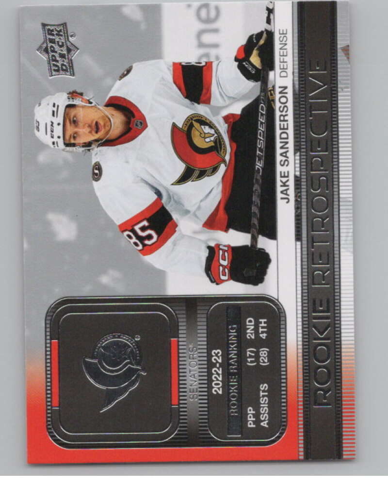 2023-24 Upper Deck Rookie Retrospective #RR-12 Jake Sanderson Senators  V102205 Image 1