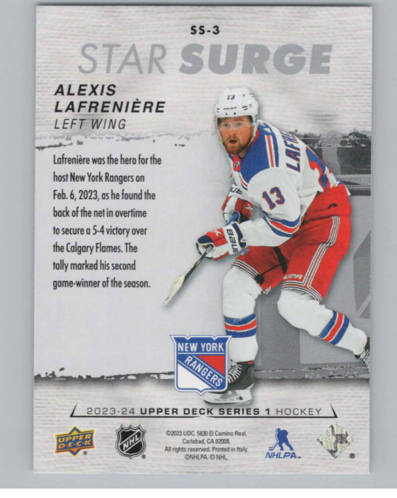 2023-24 Upper Deck Star Surge #SS-3 Alexis Lafreniere  New York Rangers  V102247 Image 2