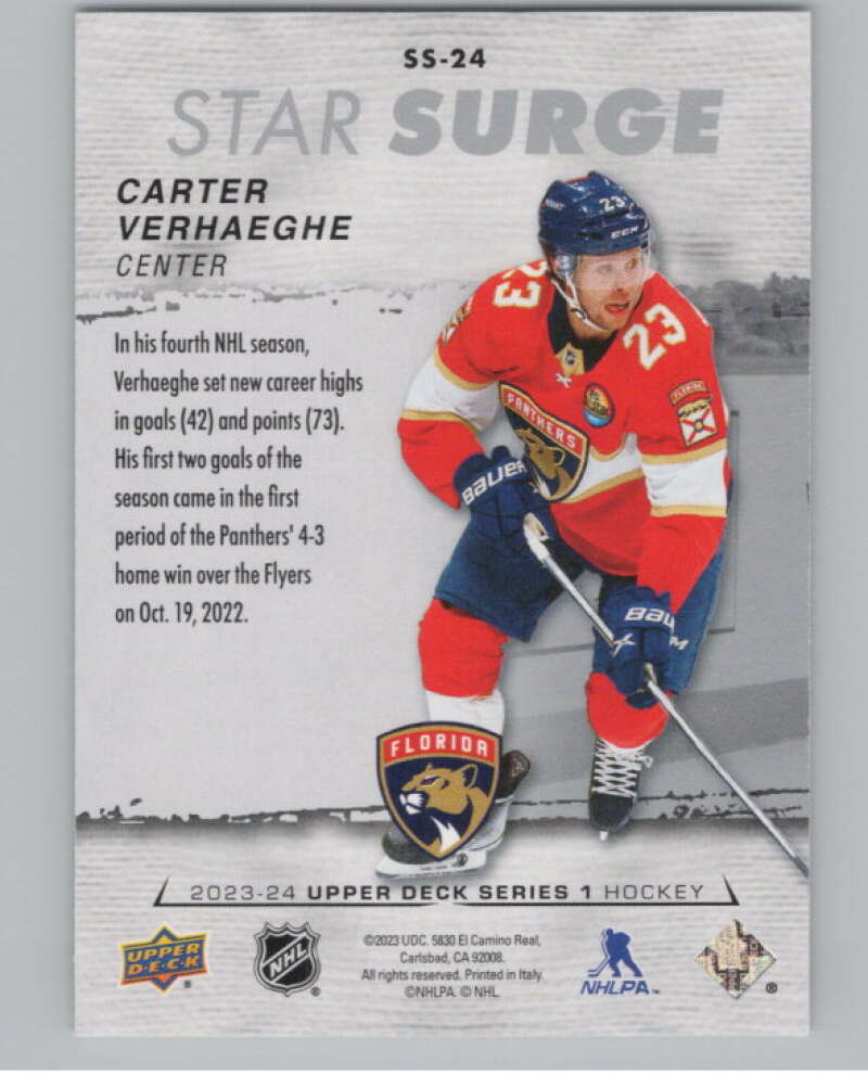 2023-24 Upper Deck Star Surge #SS-24 Carter Verhaeghe  Florida Panthers  V102250 Image 2