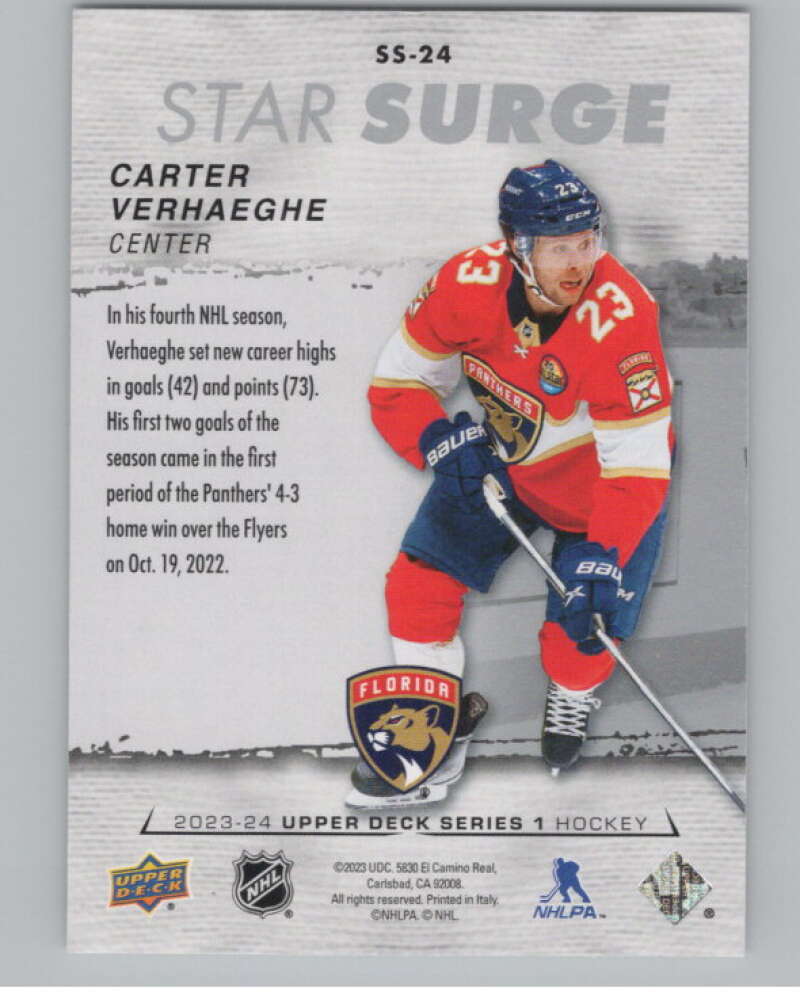 2023-24 Upper Deck Star Surge #SS-24 Carter Verhaeghe  Florida Panthers  V102251 Image 2