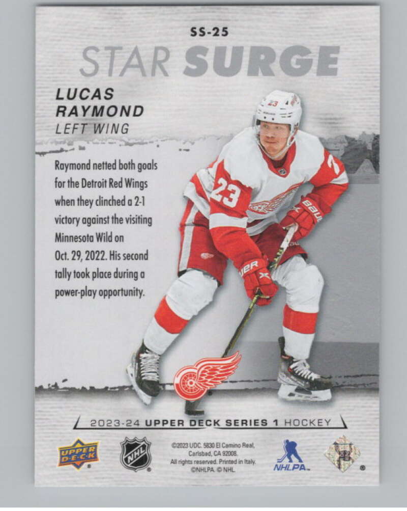 2023-24 Upper Deck Star Surge #SS-25 Lucas Raymond  Detroit Red Wings  V102252 Image 2