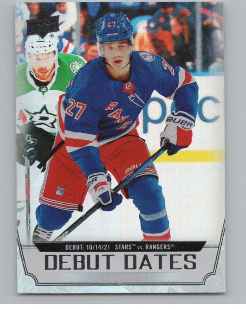 2022-23 Upper Deck Debut Dates #DD-4 Nils Lundkvist  New York Rangers  V102263 Image 1
