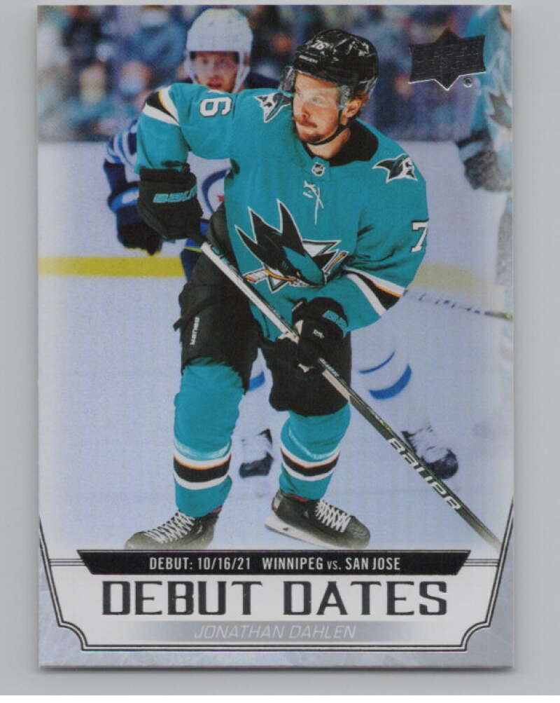 2022-23 Upper Deck Debut Dates #DD-10 Jonathan Dahlen  San Jose Sharks  V102265 Image 1