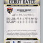 2022-23 Upper Deck Debut Dates #DD-12 Spencer Knight  Florida Panthers  V102266 Image 2