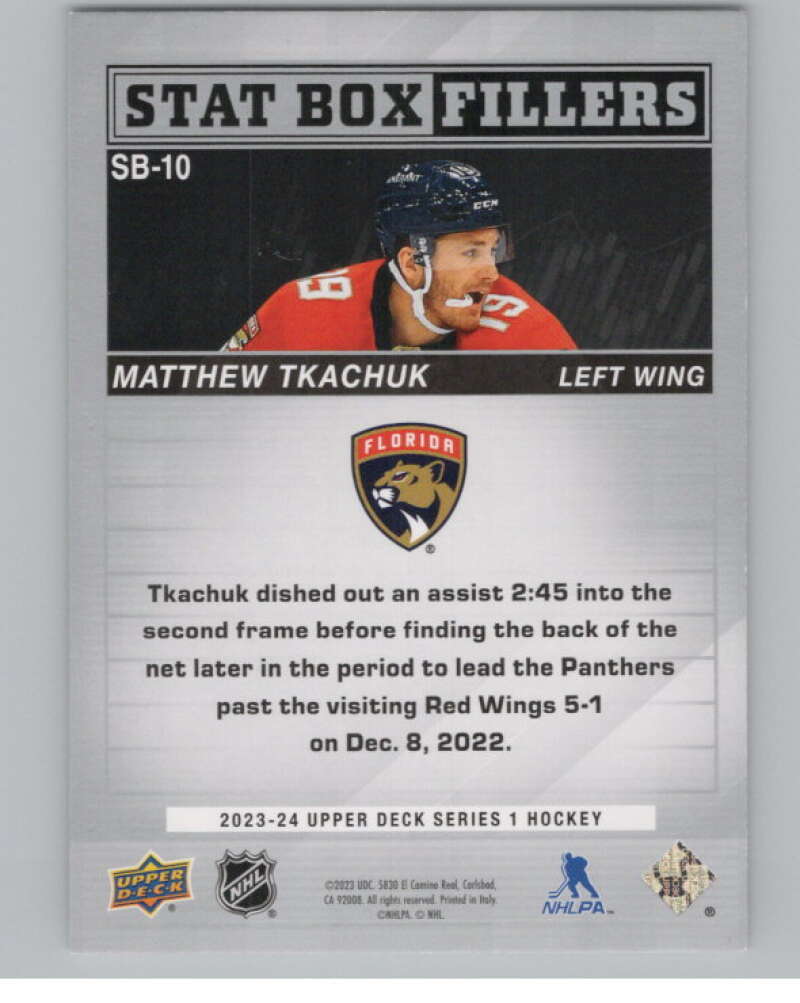 2023-24 Upper Deck Stat Box Fillers #SB-10 Matthew Tkachuk Panthers  V102304 Image 2