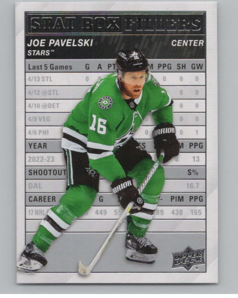 2023-24 Upper Deck Stat Box Fillers #SB-13 Joe Pavelski  Dallas Stars  V102305 Image 1