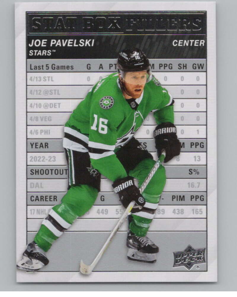 2023-24 Upper Deck Stat Box Fillers #SB-13 Joe Pavelski  Dallas Stars  V102306 Image 1